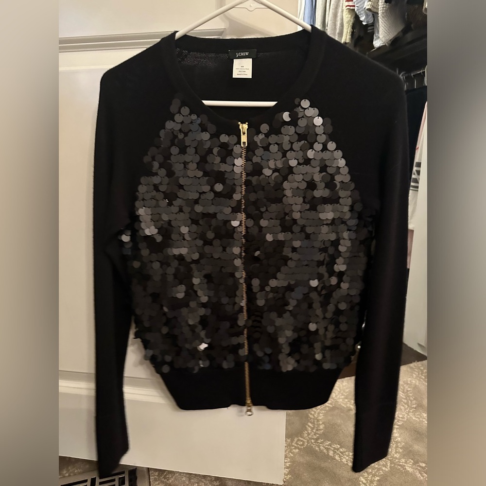 Black cardigan with zipper J. Crew